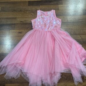 Justice Pink Sequin Tulle Dance Dress
